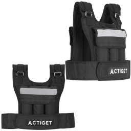 Kamizelka treningowa z obciążeniem 20 kg do ćwiczeń siłowych, biegania, regulowana czarna UNIWERSALNY