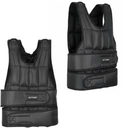 Kamizelka treningowa z obciążeniem 20 kg do ćwiczeń siłowych, biegania, regulowana czarna UNIWERSALNY