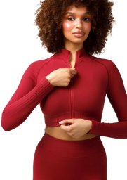 TOP SPORTOWY NA SIŁOWNIĘ LONGSLEEVE ZAPINANY CARPATREE ELITE RED