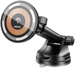 Dudao Uchwyt samochodowy do smartfona z ładowarką bezprzewodową Magsafe 15W - czarny Uchwyt samochodowy do smartfona z ładowarką bezprzewodową Magsafe 15W - czarny