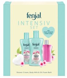 Fenjal Intensive zestaw kremowy żel pod prysznic 200ml + mleczko do ciała 200ml + olejek do kąpieli 50ml + mydło w kostce 90g