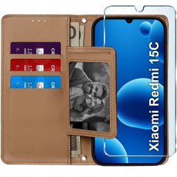 krainaGSM ETUI z klapką do Xiaomi Redmi 15C Zamykane Magnetyczne + SZKŁO 9H