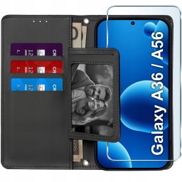 krainaGSM ETUI z klapką do Samsung A36 5G | A56 5G Zamykane Magnetyczne + SZKŁO 9H