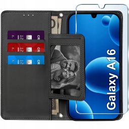 krainaGSM ETUI z klapką do Samsung A16 4G | A16 5G Zamykane Magnetyczne + SZKŁO 9H