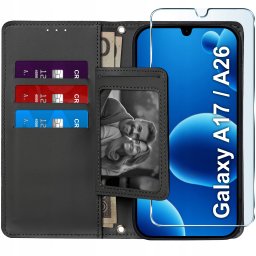 krainaGSM ETUI z klapką do Samsung A17 5G | A26 5G Zamykane Magnetyczne + SZKŁO 9H