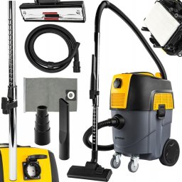 ODKURZACZ PRZEMYSŁOWY BEZWORKOWY 1600W GNIAZDO ZBIORNIK 30L DO WARSZTATU