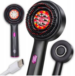 ELEKTRYCZNY MASAŻER DO GŁOWY 2W1 Z CZERWONYM ŚWIATŁEM LED I DOZOWNIKIEM