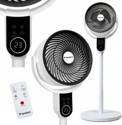 Wentylator Wiatrak Kolumnowy Stojący Oscylacyjny 360 3D VF-750 Biały