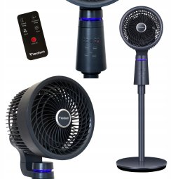 Wentylator Wiatrak Kolumnowy Stojący Oscylacyjny 360 3D VF-720 Cichy Czarny