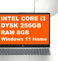 Laptop HP 15-fd0133wm / B4KT4UA / Intel i3 / 8GB / 256GB / Intel UHD / FullHD / Win 11 / Srebrny