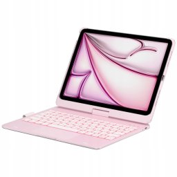 Etui Typecase Flexbook Touch z klawiaturą do iPad Air 11" 2024/2025 jasno różowy