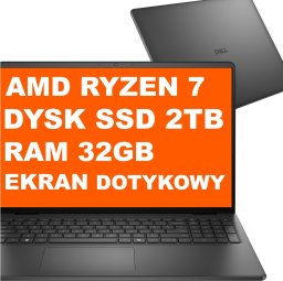 Laptop Dell 16 16255 / LDC16255-A063BLK-PUS / Ryzen 7 / 32GB / 2TB / AMD Radeon / WUXGA / Win 11 / Czarny
