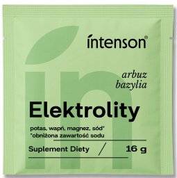 INTENSON_Elektrolity, Sód, Potas, Wapń, Magnez suplement diety Arbuz-Bazylia 16g