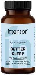 INTENSON_Better Sleep Melatonina, Magnez, Witamina B6, L-Tryptofan suplement diety 60 tabletek