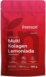 INTENSON_ Multi Kolagen Lemoniada, Witamina C suplement diety Truskawka 660g