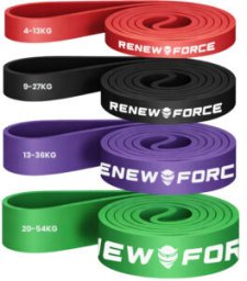 KUDDA 4 GUM DO ĆWICZEŃ Fitness + WOREK Taśmy Oporowe MOCNE do Treningu XXL