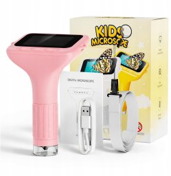 CYFROWY MIKROSKOP PRZENOŚNY ZESTAW DLA DZIECI LED HD 1000X EKRAN HD LCD 2MP