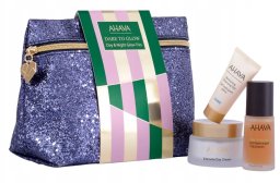 Day & Night Glow Trio Set Ahava: Extreme , Day, Cream, For Face, 50 ml + Time To Revitalize Extreme, Anti-Aging, Night, Local Treatment Serum, For Face, 30 ml + Refresing, Eliminates Impurities, Cleansing Gel, For Face, 15 ml + Ahava, GWP Textile Pouch Fo