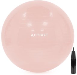 Piłka 65 cm do ćwiczeń pilates, rehabilitacyjnych, stretchingu z pompką, pudrowy róż UNIWERSALNY