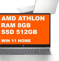 Laptop HP 15-fc0033ca / B46P0UA / AMD Athlon Silver / 8GB / 512GB / AMD Radeon / FullHD / Win 11 / Szary