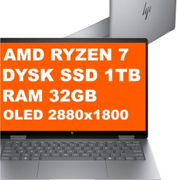 Laptop HP Envy x360 14-fa0008ca / 9W3W6UA / Ryzen 7 / 32GB / 1TB / AMD Radeon / 3k / Dotyk / OLED 120Hz / Win 11 / Srebrny