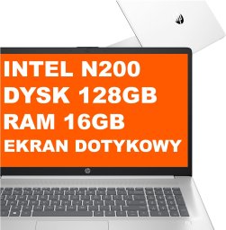 Laptop HP 17-cn3106ds / AD7J9UA / Intel N200 / 16GB / 128GB UFS / Intel UHD / HD+ / Dotyk / Win 11 / Biały