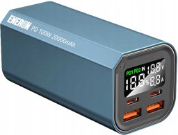 Zasilacz do laptopa Eneron Powerbank 20000mAh 4x USB/USB-C MOCNY 100W do LAPTOPA/TELEFONU - niebieski