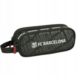 Piórnik Szkolny Podwójny FC Barcelona Logo Saszetka Czarny Zamek 25/26