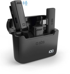 Mikrofon SBS Bezprzewodowy mikrofony USB-C receiver 2x mic 8018417533112 TEKITMICCASEBTK (8018417533112)