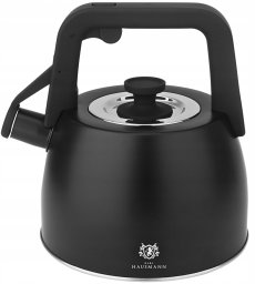 KARL HAUSMANN - Czajnik - na GAZ - INDUKCJA - tradycyjny z gwizdkiem - HUGO - czarny - 2,5 L