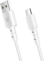 Kabel do transmisji danych i ładowania Bonbon ze złączami USB/USB-C, 1 metr, biały