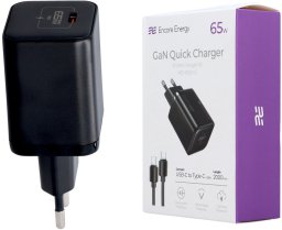Zasilacz do laptopa Encore Energy ładowarka sieciowa GaN 65W USB-C QC PD + kabel USB-C 200cm MD-652mC