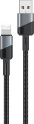 Kabel USB Joyroom kabel Encore Energy USB-A Lightning przewód QC PD do ładowania i transferu danych 100 cm braided czarny EE101-L