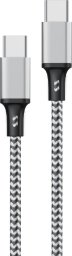 Kabel USB ForCell kabel Encore Energy USB-C x2 3A przewód QC PD 60W do ładowania i transferu danych 300 cm braided czarno-biały EE118-CC