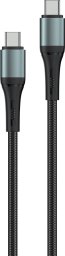 Kabel USB ForCell kabel Encore Energy USB-C x2 3A przewód QC PD 60W do ładowania i transferu danych 100 cm braided czarny EE103-CC