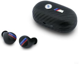 Bezprzewodowe słuchawki dokanałowe Bluetooth TWS BMW Carbon Metal Logo ENC czarny