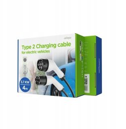 Wallbox Elektroauto kabel do ładowania Energenie Charging cable Type 2 - Type 2 3.7kW 4m 8716309135832 EV-T2MF-3.7KW-4M (8716309135832)