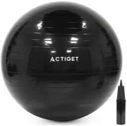 Piłka 85 cm do ćwiczeń pilates, rehabilitacyjnych, stretchingu z pompką, czarna UNIWERSALNY