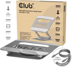 Club3D Podstawka pod laptopa z HUB-em USB-C 100W 360° 4K60Hz