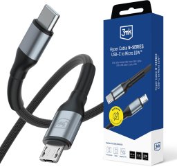 Kabel USB 3MK USB-C - microUSB 3 m Czarno-szary (3MK17710)