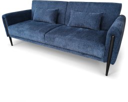 Sofa wypoczynkowa Dalia granatowa z funkcją spania kanapa szenilowa
