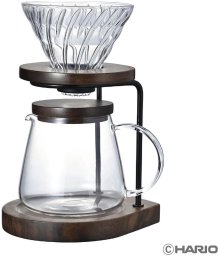 Hario Drip Stand Set Walnut - dripper z podstawą