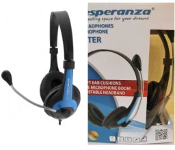 Słuchawki Esperanza EH158B Austinas z mikrofonem (Zniszczone opakowanie) EH158B DAMAGE (9202318424955)
