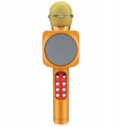 WS-1816 16W karaoke BT microphone with LED 360 Gold