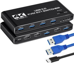 Przełącznik KVM switch HDMI, 4xUSB 3.0