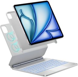 Etui Typecase Edge + z klawiaturą do iPad Pro 13" 2024/2025 srebrny