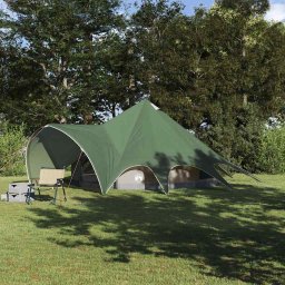 vidaXL Namiot Teepee dla 5 osób Zielony i szary 600 x 600 x 347 cm