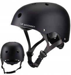Kask rowerowy BMX/hulajnoga Wozinsky lekki 48-52 cm - czarny