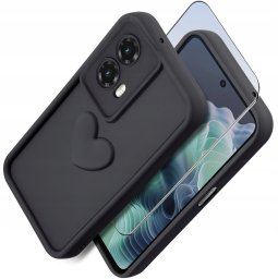 krainaGSM Etui do Motorola Moto G35 5G silikonowe MATOWE serce + Szkło na ekran