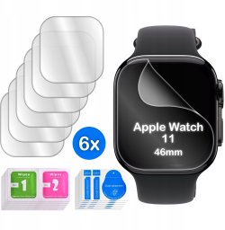 krainaGSM FOLIA do Apple Watch 11 46mm HYDROŻELOWA OCHRONNA na ekran 3D 6 sztuk